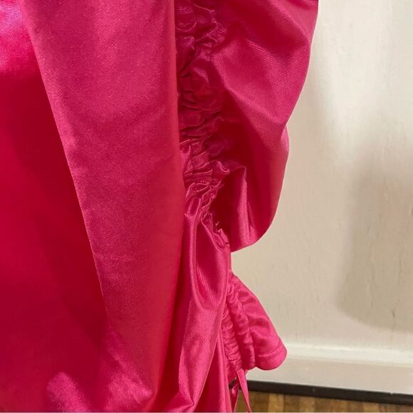 2/$30 Shein Plus Satin Drawstring Side Bodycon Cowlneck Dress - Picture 6 of 7